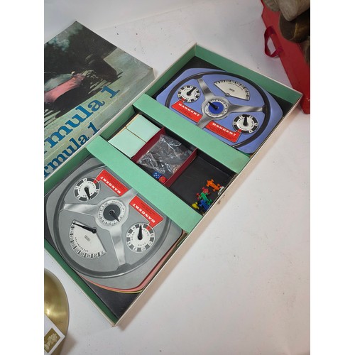180 - Vintage Toys and Games lot to include Waddington's Formula One car racing game, Monte Carlo Roulette... 