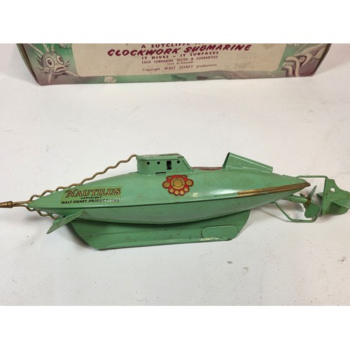 184 - A Sutcliffe Model Clockwork Nautilus The Submarine from Walt Disney's 20,000 leagues under the sea b... 
