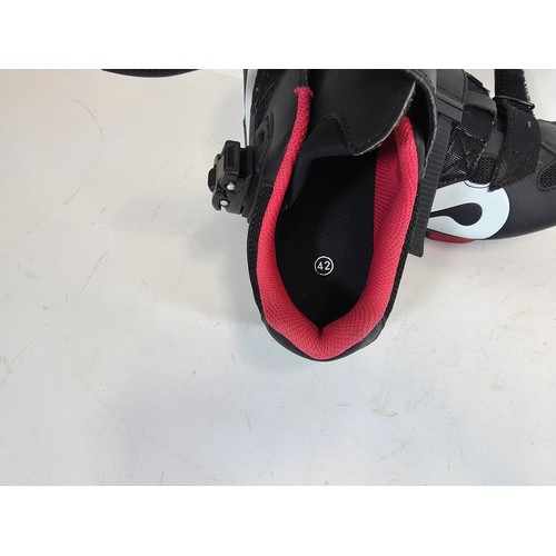 17 - 3 pairs of official Peleton bike shoes. Black with red lining. Hardly worn. Sizes 45, 39 & 42.