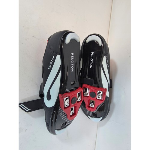 17 - 3 pairs of official Peleton bike shoes. Black with red lining. Hardly worn. Sizes 45, 39 & 42.