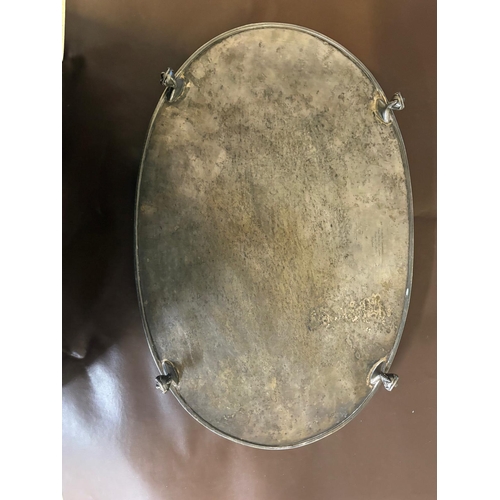 27 - A Sheffield Reproduction Georgian style oval pierced fretwork galleried tray engraved 'Presented to ... 