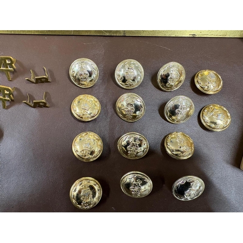29 - A selection of military related objects to include a brass desk name plate WO2 GD Bloor, The Glouces... 
