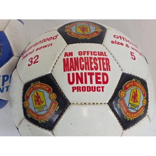 51 - Official autographed Manchester United, Stockport County and Hyde United footballs, date unknown (3)