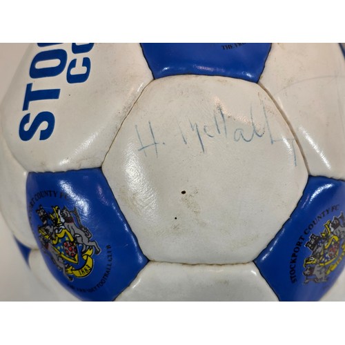 51 - Official autographed Manchester United, Stockport County and Hyde United footballs, date unknown (3)