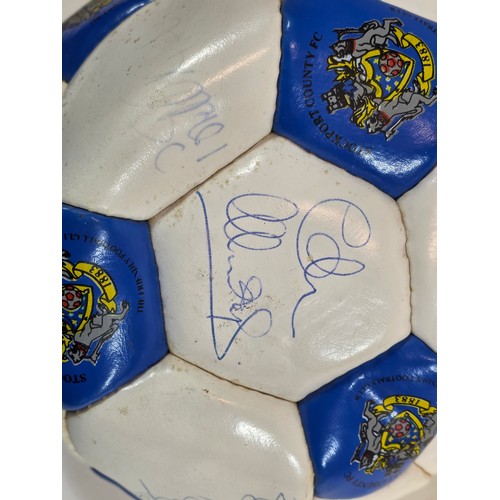 51 - Official autographed Manchester United, Stockport County and Hyde United footballs, date unknown (3)