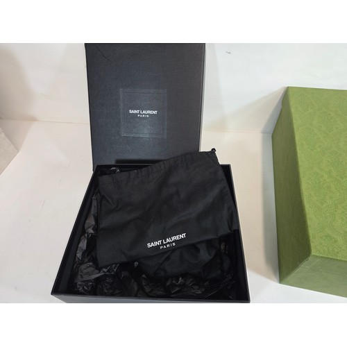 52 - A quantity of 6 branded boxes of various sizes to include Gucci, Louis Vuiton, Jimmy Choo and Yves S... 