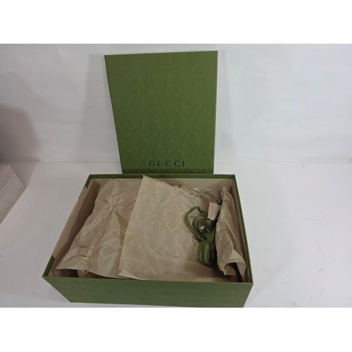 52 - A quantity of 6 branded boxes of various sizes to include Gucci, Louis Vuiton, Jimmy Choo and Yves S... 