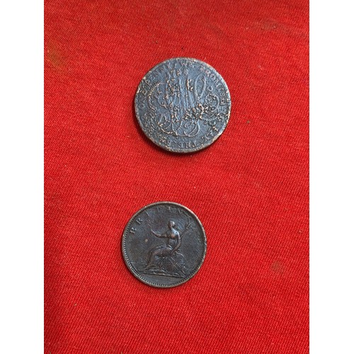 2 - Collection of 19th and 20th Century Coins to include the following: Late 18th Century Druid Penny, G... 