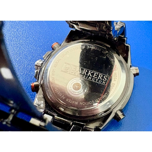 4 - Barkers of Kensington Mega Sports Wristwatch.Quartz .In black.As new condition.With case & Sleev... 