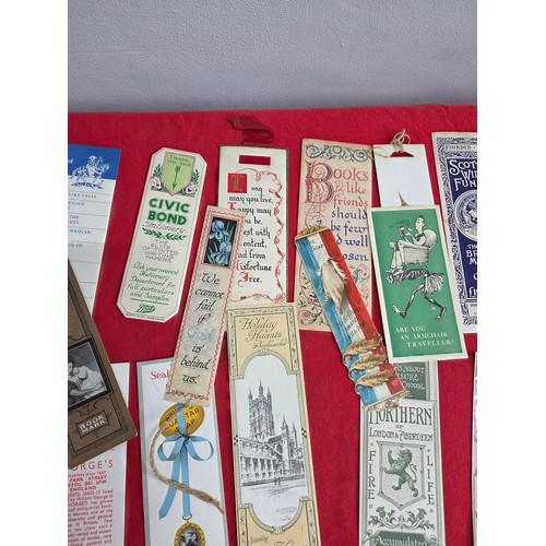 5 - Early 20th Century advertising bookmarks. A wonderful collection of 22 bookmarks advertising pension... 