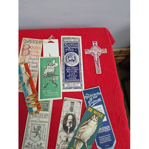 5 - Early 20th Century advertising bookmarks. A wonderful collection of 22 bookmarks advertising pension... 