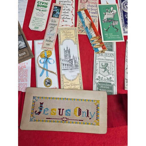 5 - Early 20th Century advertising bookmarks. A wonderful collection of 22 bookmarks advertising pension... 
