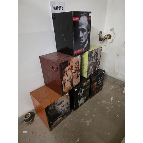 12 - Six x repurposed metal fuel or water tanks to create a themed bedside or man cave industrial look la... 