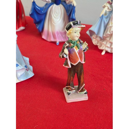 14 - Six vintage Royal Doulton ceramic figurines to include Pearly Boy, Rachel, Andrea, Gail, Sara and So... 