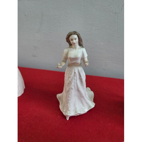 15 - Six Royal Doulton ceramic figurines to include Sara, Babie, Darling, Fair Maiden, Pretty as a pictur... 
