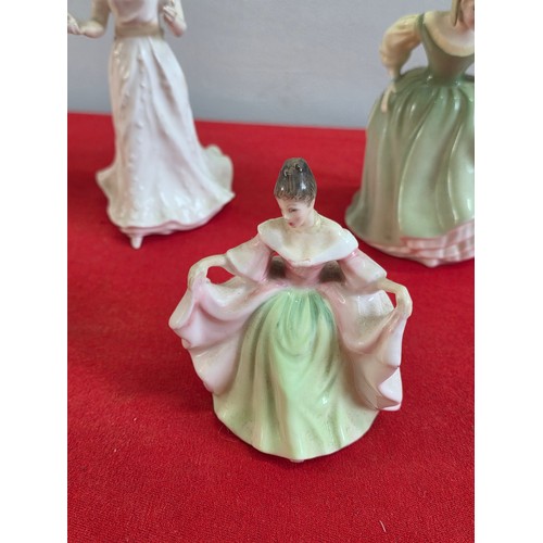 15 - Six Royal Doulton ceramic figurines to include Sara, Babie, Darling, Fair Maiden, Pretty as a pictur... 