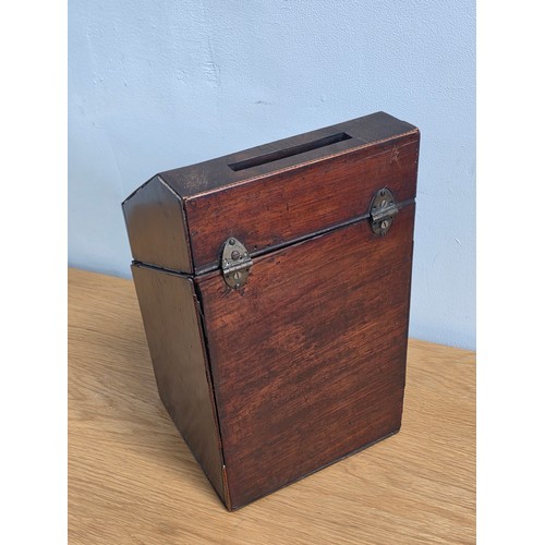 27 - Georgian Inlaid Mahogany Serpentine Knife Cutlery Box, converted to a document box 36cm (H) 22cm (W)... 