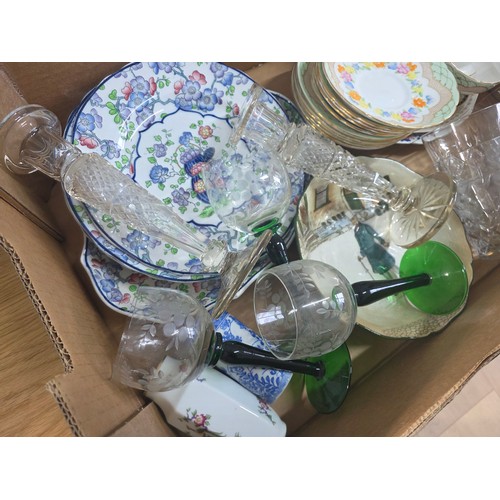 29 - Mixed lot of vintage ceramics and glass to include Royal Doulton, Copeland Spode and Royal Copenhage... 