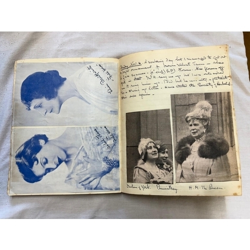 31 - Blanche Byron.  Her hand written diary starting Oct 1935 with contemporary cuttings and invitations ... 
