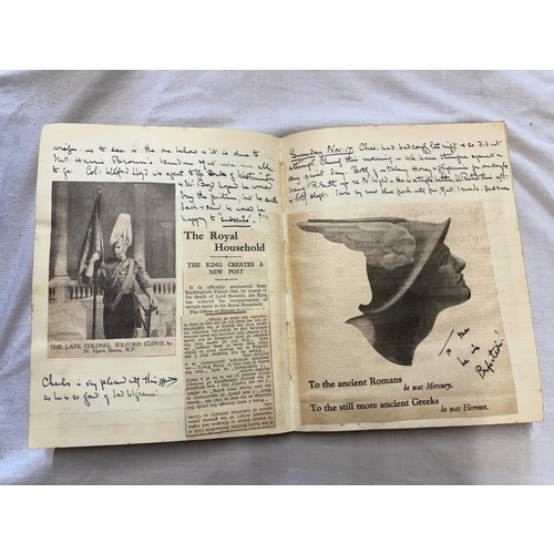 31 - Blanche Byron.  Her hand written diary starting Oct 1935 with contemporary cuttings and invitations ... 
