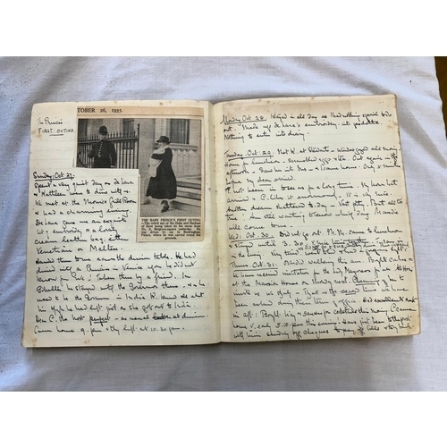 31 - Blanche Byron.  Her hand written diary starting Oct 1935 with contemporary cuttings and invitations ... 