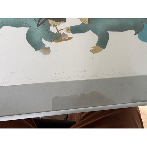 32 - Inuit Art.Kavloutuk?Titled 'Mathewsie Manuapik/Josea Manuapik'Pangnisturing 84Depicting a couple mak... 