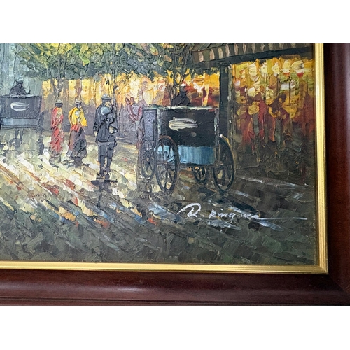 34 - 20th Century Tourist ArtIndistinctly Signed D Kingman?Parisian Street Scene with Eifel Tower Oil On ... 
