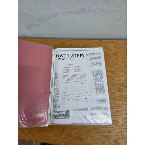 41 - An album of newsletters from the letter box study group, pictures, postcards and information related... 