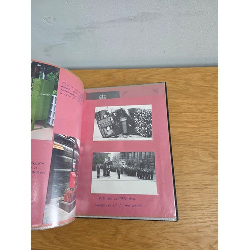 41 - An album of newsletters from the letter box study group, pictures, postcards and information related... 