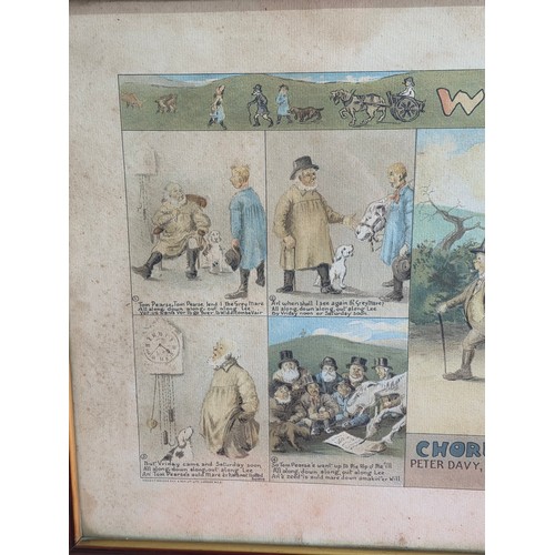 45 - Widdicombe Fair framed and glazed lithograph depicting early 20th century rural life published in 19... 