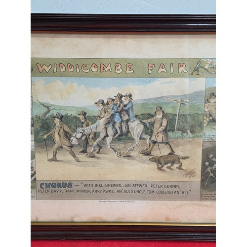 45 - Widdicombe Fair framed and glazed lithograph depicting early 20th century rural life published in 19... 