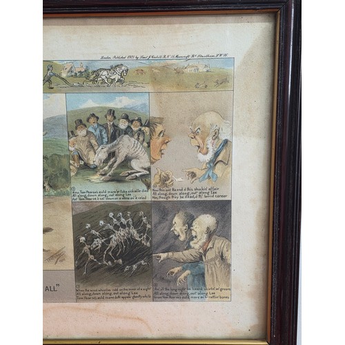 45 - Widdicombe Fair framed and glazed lithograph depicting early 20th century rural life published in 19... 