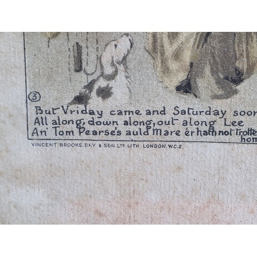 45 - Widdicombe Fair framed and glazed lithograph depicting early 20th century rural life published in 19... 