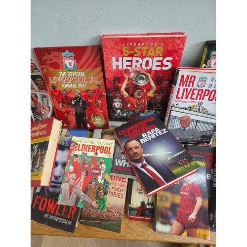 46 - Liverpool FC, a collection of 32 Books related to the club and its players