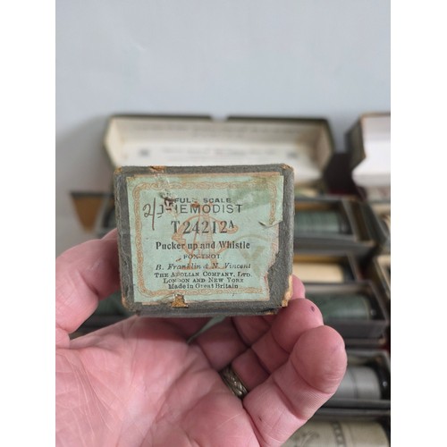 48 - Pianola Rolls, 14 all boxed to include Pucker up and Whistle, Peaceland Selection, The Catch of the ... 