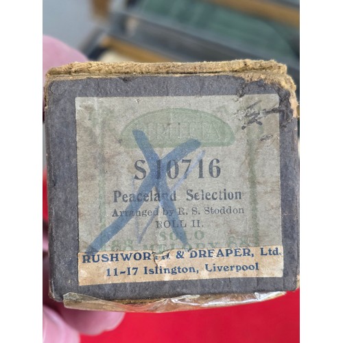 48 - Pianola Rolls, 14 all boxed to include Pucker up and Whistle, Peaceland Selection, The Catch of the ... 