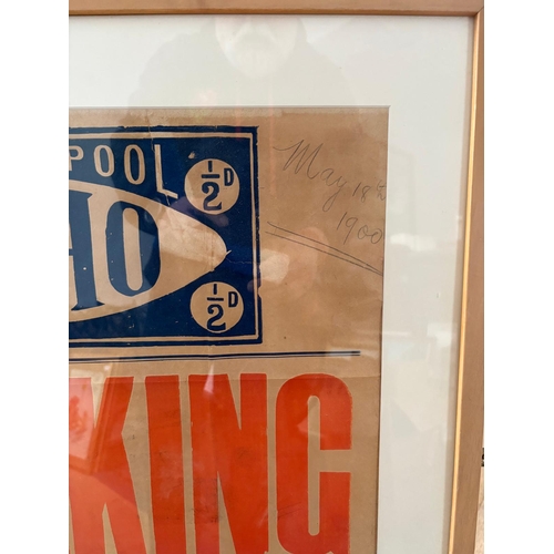 51 - Of Liverpool and National Interest.The Liverpool Echo Hand Dated May 18th 1900A Billboard poster adv... 