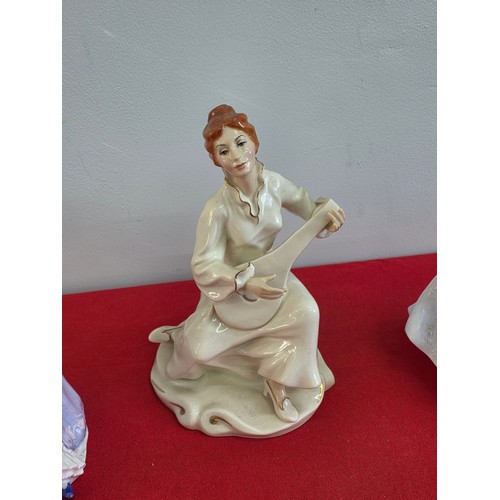 60 - Royal Doulton HN097 Happy Anniversary, HN2573 Serenade and Coalport Ladies of Fashion Christina figu... 