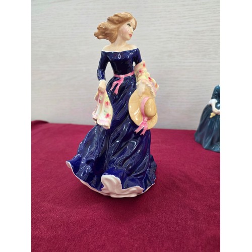 100 - Six Royal Doulton ceramic figurines to include Midnight Stroll HN3954, Coralie HN2307, Christine HN2... 