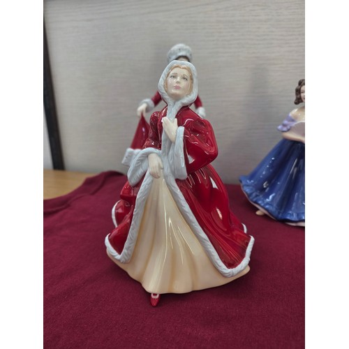 102 - Six Royal Doulton ceramic figurines to include Pretty Ladies Rachel HN 4780, On the second day of Ch... 