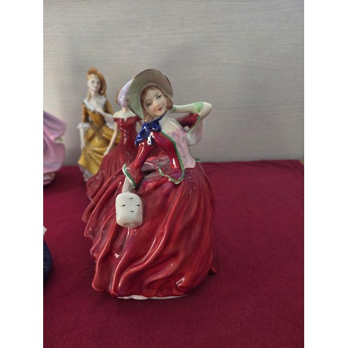 103 - Six Royal Doulton ceramic figurines to include December Turquoise HN 5908, Rosalind HN2393, Rachel H... 