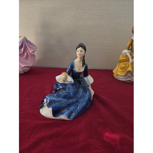 103 - Six Royal Doulton ceramic figurines to include December Turquoise HN 5908, Rosalind HN2393, Rachel H... 