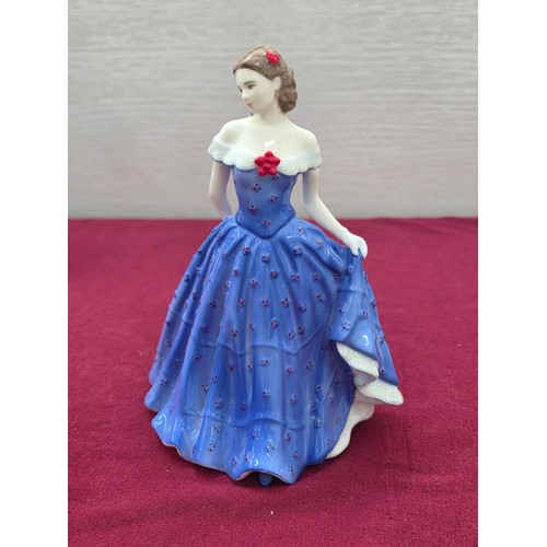 105 - Six ceramic figurines to include Royal Doulton Harmony HN 4096, Royal Worcester Isabelle, Coalport V... 