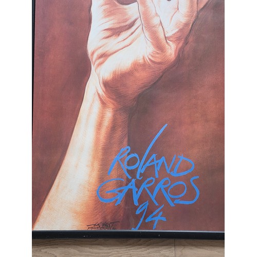 85 - An original Roland Garros 1994 French Tennis Open Championship poster by Ernest Pignon, a left-wing ... 