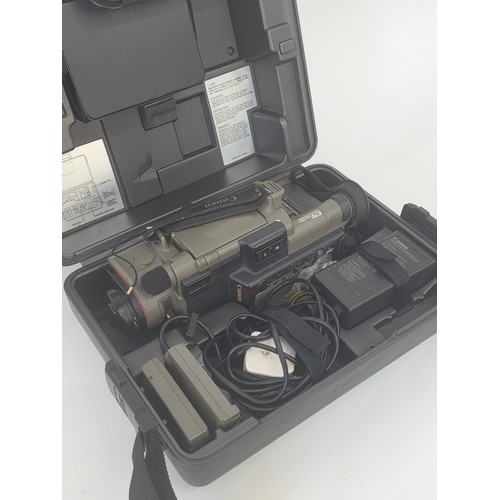 61 - Vintage Canon Canovision 8mm E70 CamRecorder with Hard Case & Extras