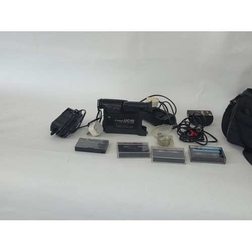 62 - Canon UC15 8mm Video Camcorder in Camera Carry Bag with accessories to include power leads and batte... 