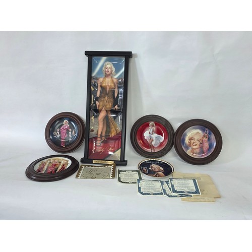 64 - Marilyn Monroe, a quantity of collector plates including a 4 plate framed Every Inch a Star set from... 