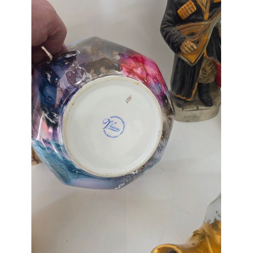 71 - A good mixed lot of ceramics to include a Venezia Gold Gilt Porcelain Tea Set, Newhall Hanley Vases ... 