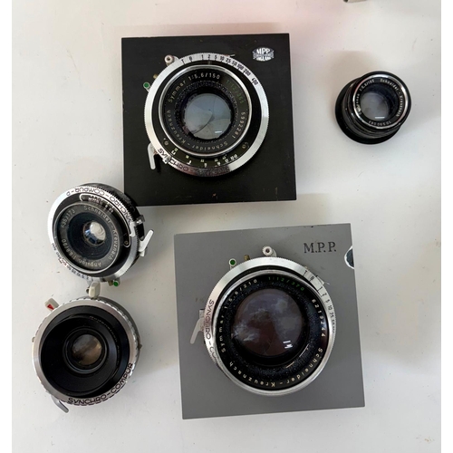 81 - M.P.P. Micro Technical Monorail Camera, with a quantity of accessories including lens boards and len... 