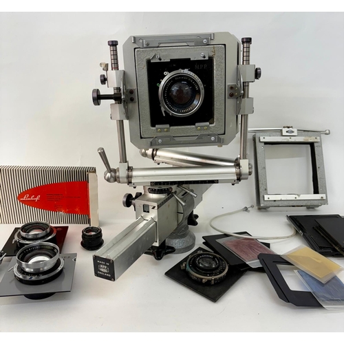 81 - M.P.P. Micro Technical Monorail Camera, with a quantity of accessories including lens boards and len... 